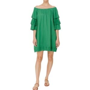 Green Off-Shoulder Mini Dress